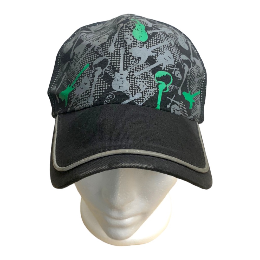 VTG Airwalk Skull & Crossbones Guitar Black Breathable Mesh Cap Youth Hat